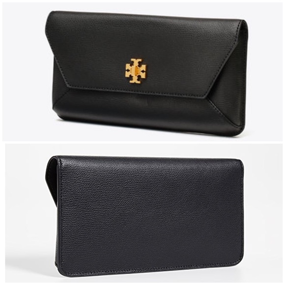 Tory Burch Black Kira Envelope Clutch EUC - Picture 3 of 9